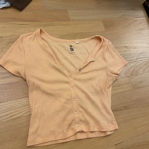 Peach Button Crop Top size S